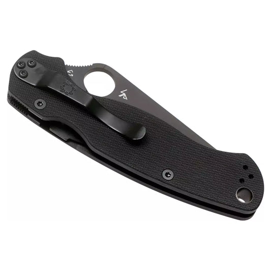 Spyderco Para Military 2 C81GPBK2 - 3.42" S45VN Black DLC Blade, Black G-10 Handles