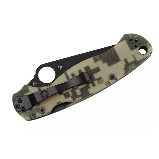 Spyderco Para Military 2 C81GPCMOBK2 - 3.42" S45VN Black DLC Blade, Digital Camo G-10 Handles