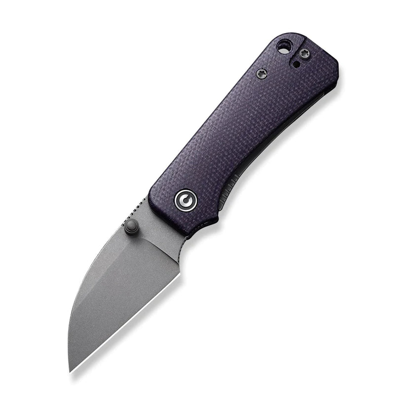 Civivi Baby Banter Wharncliffe C19068SC-2 - 2.32" Grey Stonewashed Nitro-V, Purple Canvas Micarta Contoured