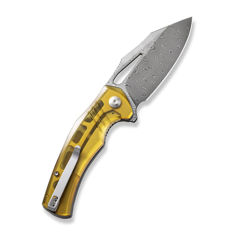 Civivi BullTusk Ultem C23017-DS1 - 3.48" Damascus, Polished Ultem Handle