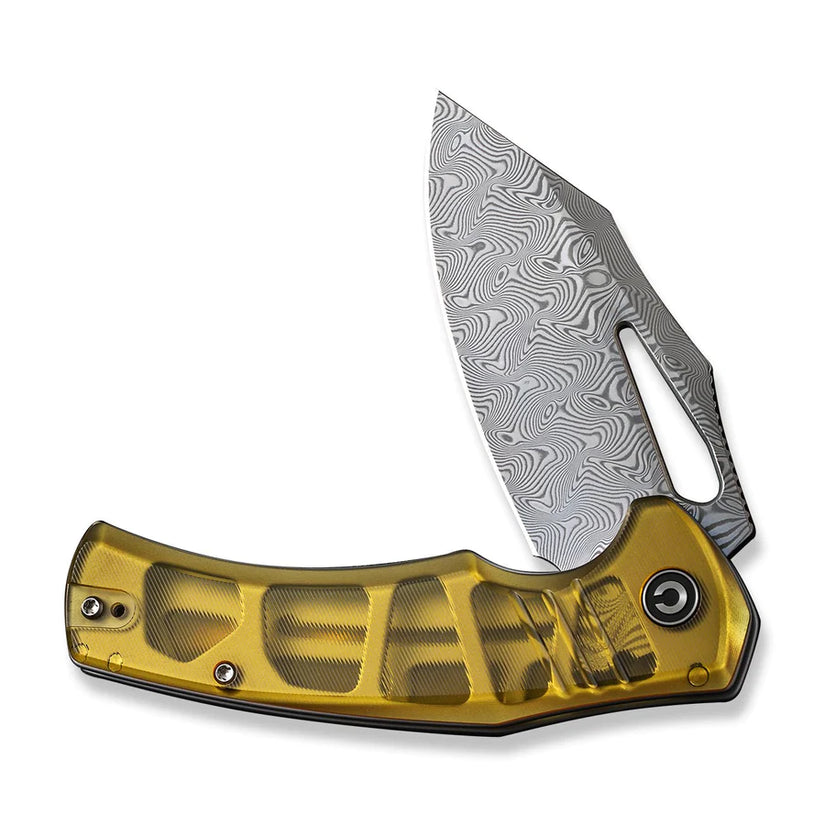 Civivi BullTusk Ultem C23017-DS1 - 3.48" Damascus, Polished Ultem Handle