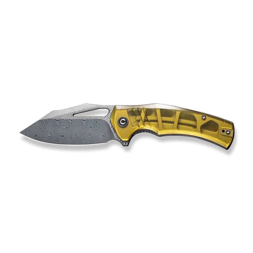 Civivi BullTusk Ultem C23017-DS1 - 3.48" Damascus, Polished Ultem Handle