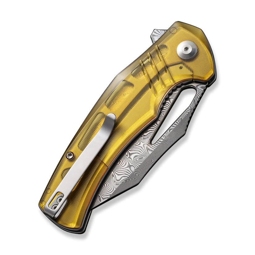 Civivi BullTusk Ultem C23017-DS1 - 3.48" Damascus, Polished Ultem Handle