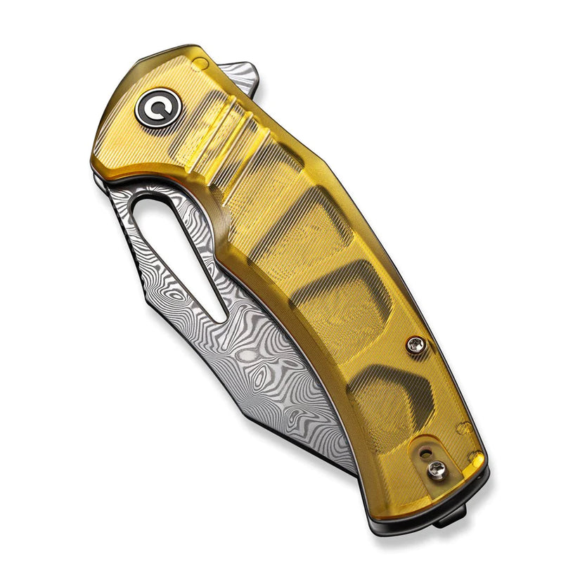 Civivi BullTusk Ultem C23017-DS1 - 3.48" Damascus, Polished Ultem Handle