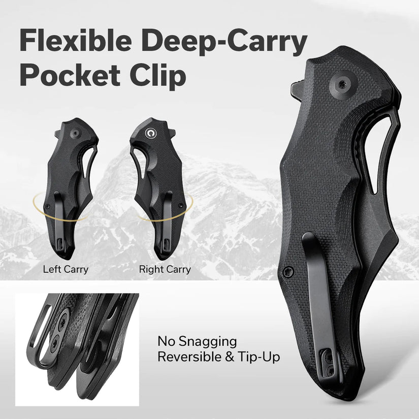 Civivi Chiro C23046-1 - 3.1" 14C28N Black Blade, Black G10 Handles