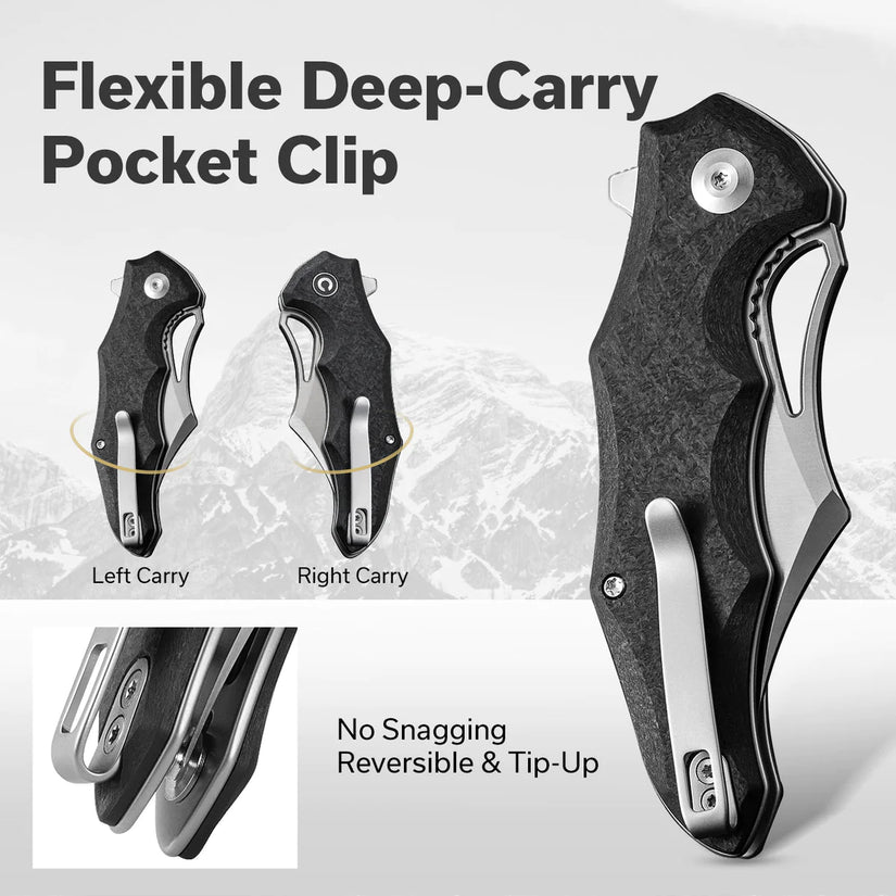 Civivi Chiro C23046-3 - 3.1" 14C28N Satin Blade, Black G10 Handles