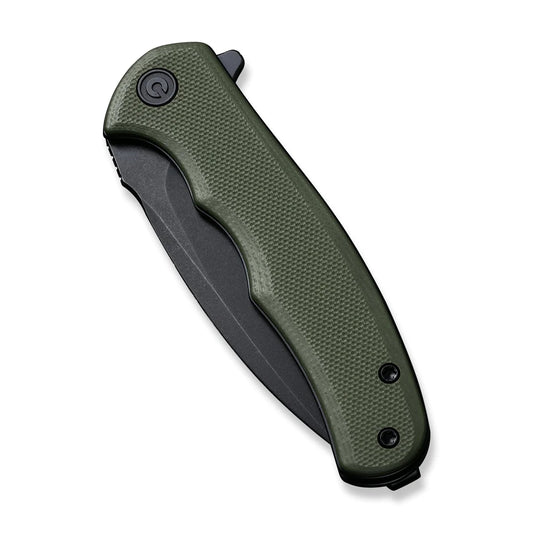 Civivi Mini Praxis C18026C-1 - 2.98" D2 Black Stonewashed Blade, Green G10 Handle
