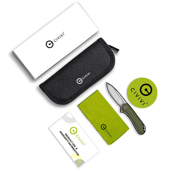 Civivi Qubit Green C22030E-DS1 - 2.98" Damascus Blade