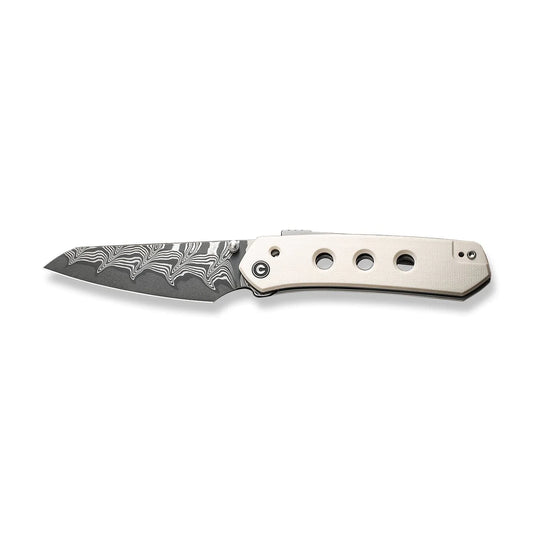 Civivi Vision FG Ivory C22036-DS1 - 3.54" Damascus Blade, Ivory G10