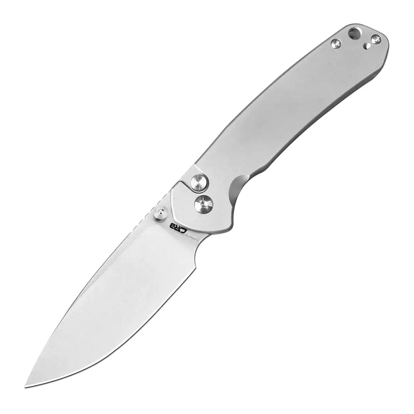 CJRB Pyrite Titanium - 3.11" AR-RPM9 Stonewash Drop Point Blade, Titanium Handles - J1925T-AR
