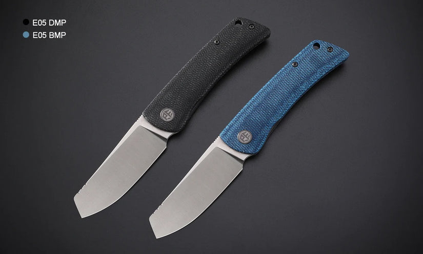 Petrified Fish Flavorist PFE05DMP - 3.15" K110 Satin Cleaver Blade, Black Micarta Handle, Front Flipper