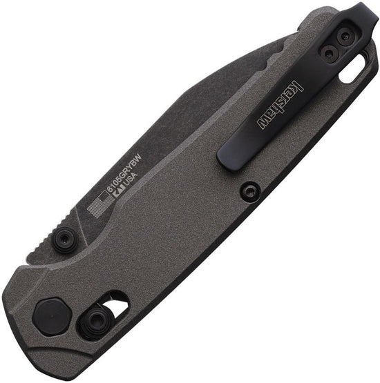 Kershaw Bel Air - 3" MagnaCut BlackWash Blade, Grey Aluminium Handles - 6105GRYBW