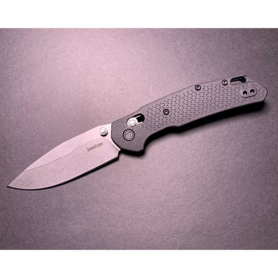 Kershaw Heist - 3.2" D2 Stonewashed Clip Point Blade, Black Glass-Reinforced Nylon Handles - 2037