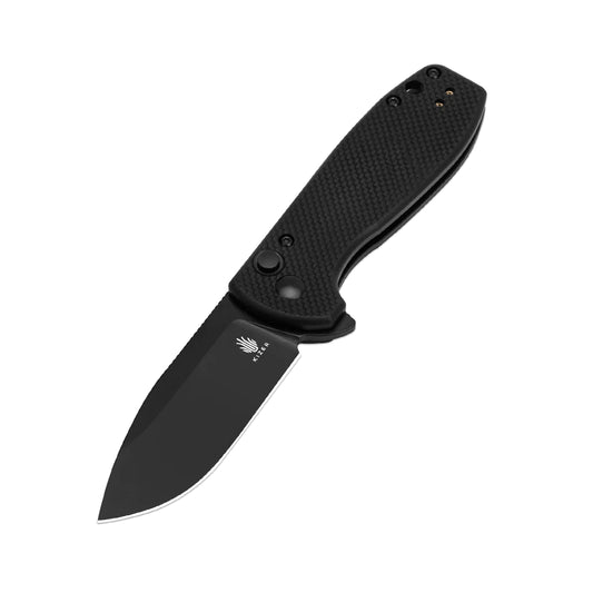Kizer Amicus - 2.95" 9Cr18MoV Black Drop Point Blade, Black G10 Handle - L3002A1