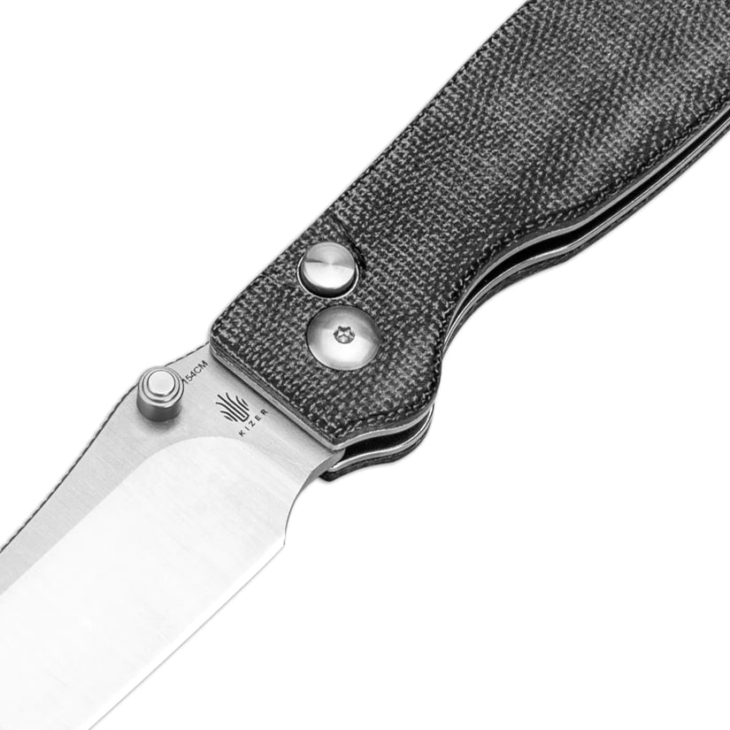 Kizer Cryptid - 2.94" 154CM Satin Blade, Black Micarta Handle - V3657C1