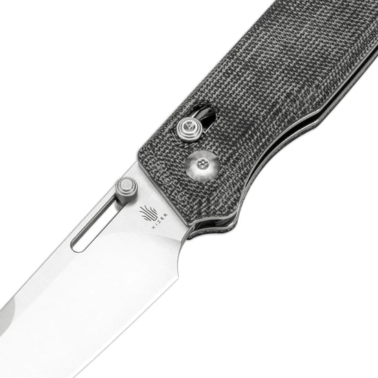 Kizer Task - 3.04" 154CM Satin Blade, Clutch Lock, Micarta Handle - V3641C1