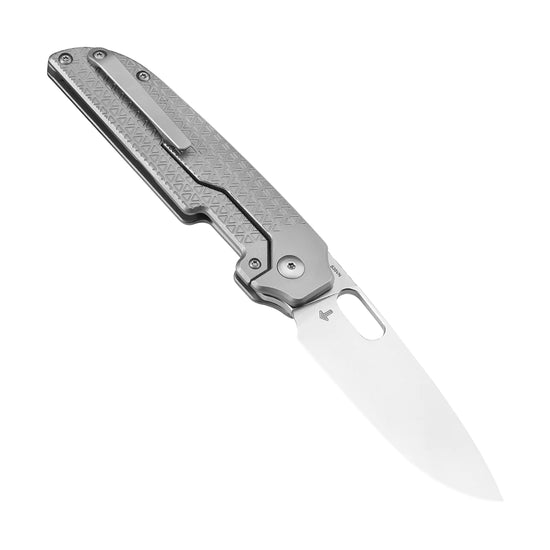 Kizer Varatas - 3.27" S35VN Stonewashed Blade, Titanium Handle - Ki3637A1