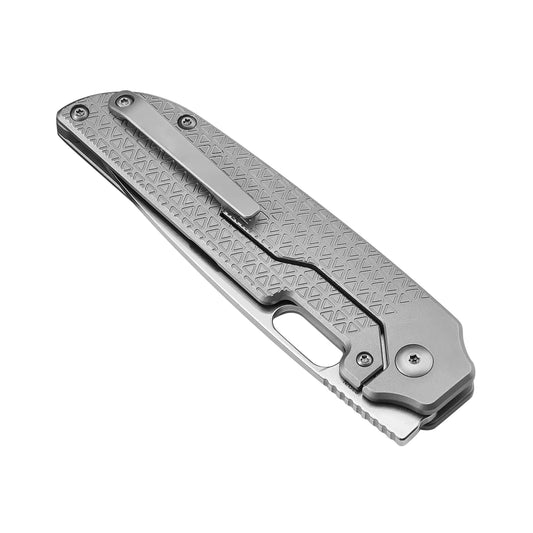 Kizer Varatas - 3.27" S35VN Stonewashed Blade, Titanium Handle - Ki3637A1