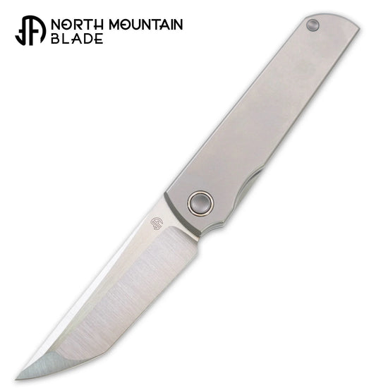 North Mountain Blade Chop Kick Stop Ti - 3.5" M390 Tanto Blade, Titanium Handle