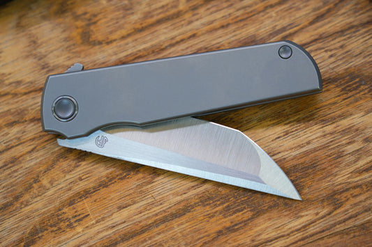 North Mountain Blade Chop Kick Stop Ti - 3.5" M390 Tanto Blade, Titanium Handle