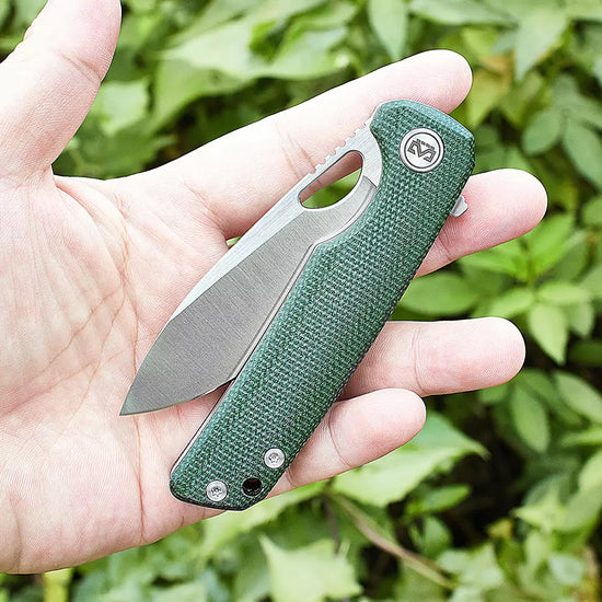 Miguron Galaty - 3.25" 14C28N Satin Blade, Green Micarta