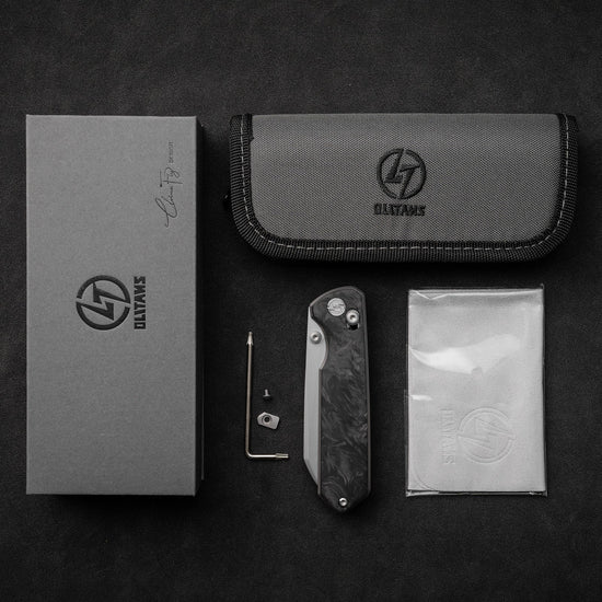 Olitans Emperor Penguin M060-G - 3.35" SLD-Magic Blade, Green Carbon Fibre Handle