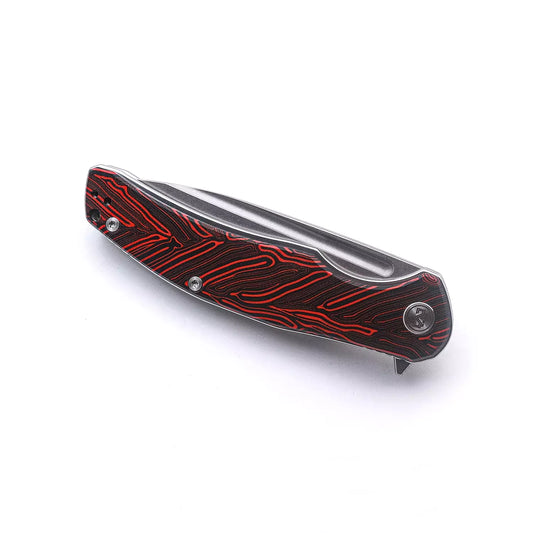 Miguron Knives Velona - 4.22" 14C28N Stonewash Blade, Red GMascus G10 Handle