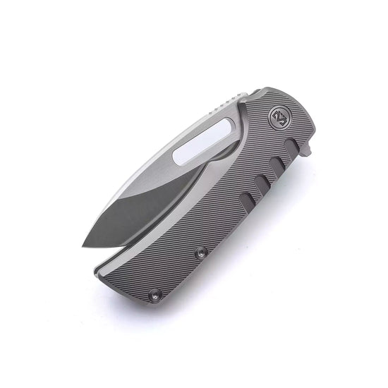 Miguron Knives Arma - 3.75" M390 Satin Blade, Sandblasted Titanium Handle