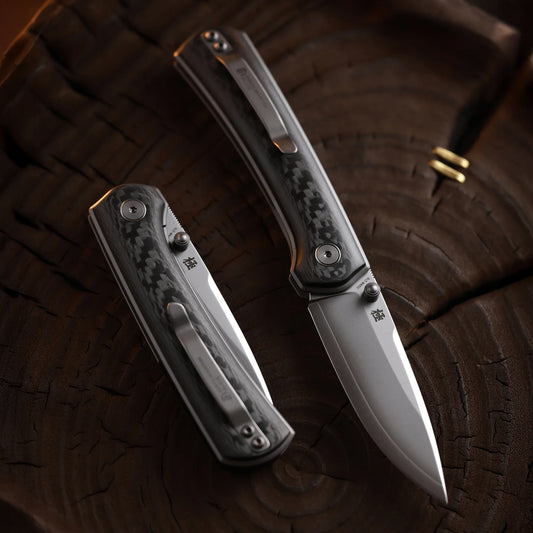 North Mountain Blade Ultra Carbon Fibre - 3" SLD-Magic Steel Drop Point Blade, 3K Carbon Fibre Handle
