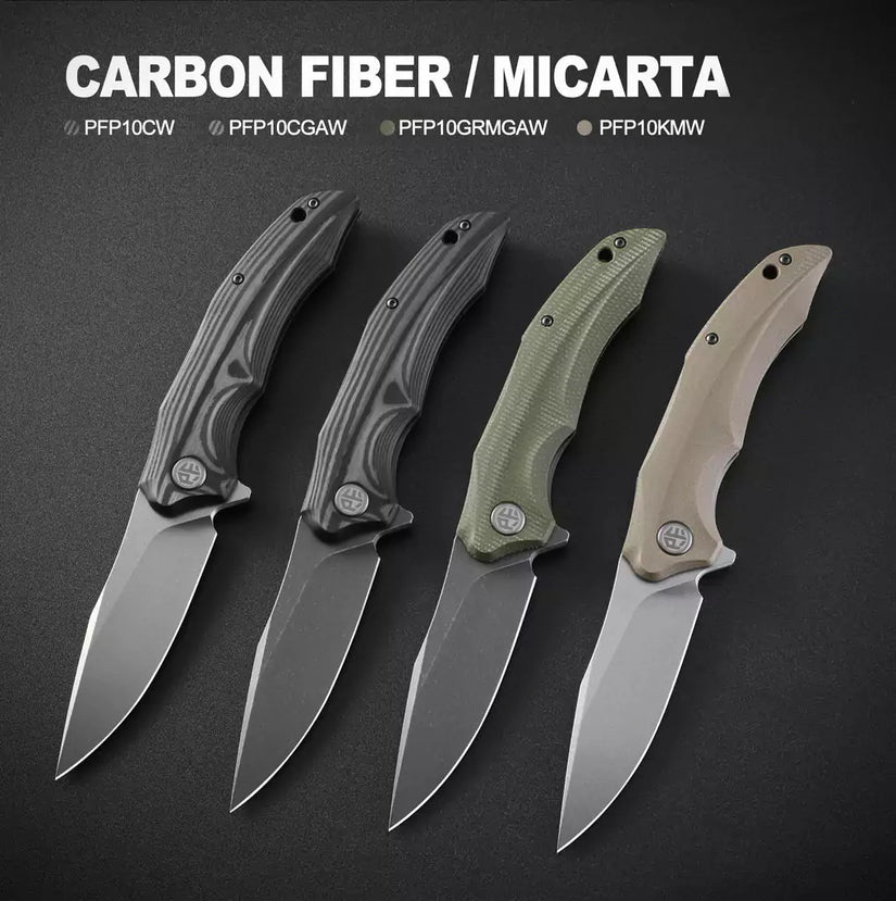 Petrified Fish Hairtail PFP10CW - 3.54" K110 Stonewashed Blade, Carbon Fibre Handle