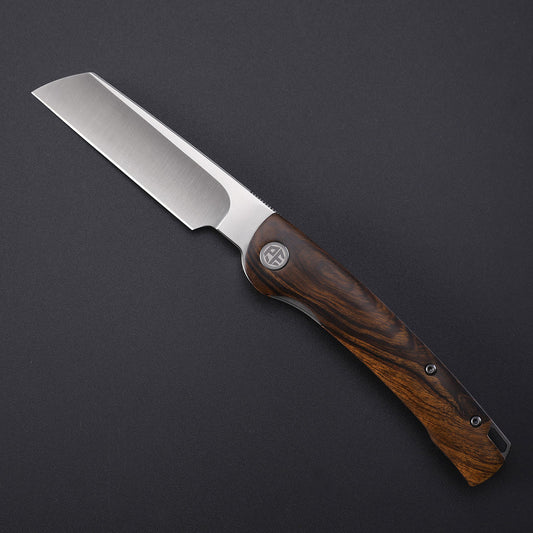 Petrified Fish Scholar PFE04IWO 154CM Satin Blade, Desert Ironwood Handle