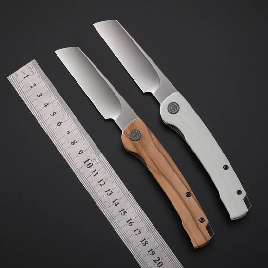 Petrified Fish Scholar PFE04WO - 154CM Satin Blade, Olive Wood Handle