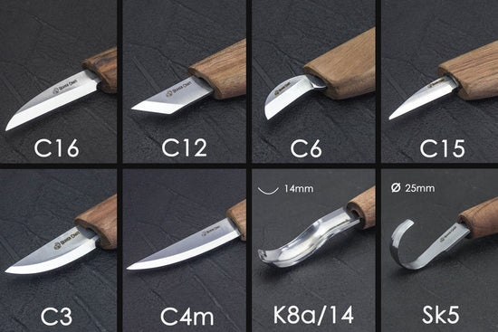 BeaverCraft S18X - Deluxe Wood Carving Set with Walnut Handles