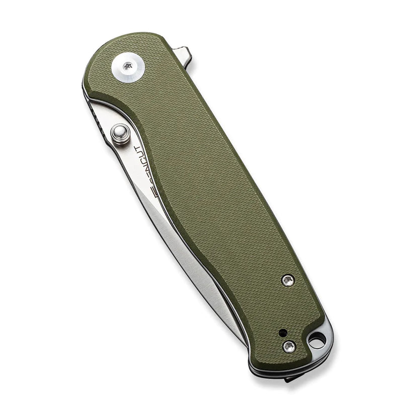 Sencut Errant S23054B-2 - 3.45" 9Cr18MoV Satin Blade, OD Green G10 Handle