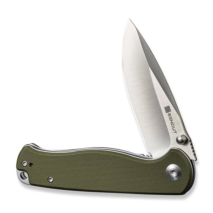 Sencut Errant S23054B-2 - 3.45" 9Cr18MoV Satin Blade, OD Green G10 Handle
