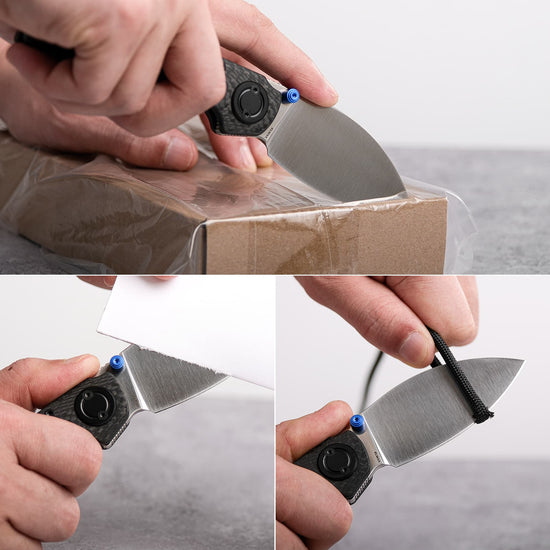 Vosteed Shilin Cutter A2810 - 2.9" Elmax Satin Blade, Carbon Fibre Handle