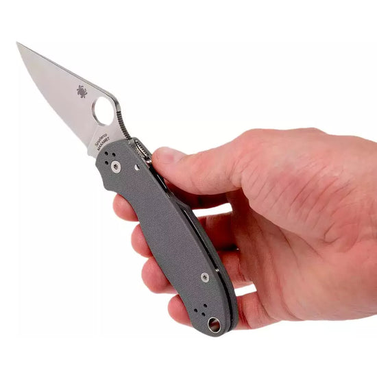 Spyderco Para 3 C223GPDGY - 2.95" Maxamet Stonewashed Blade, Grey G10