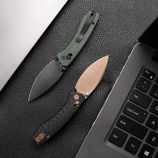 Trivisa Koala-G - 2.56" N690 Black Stonewashed Blade, Green Micarta