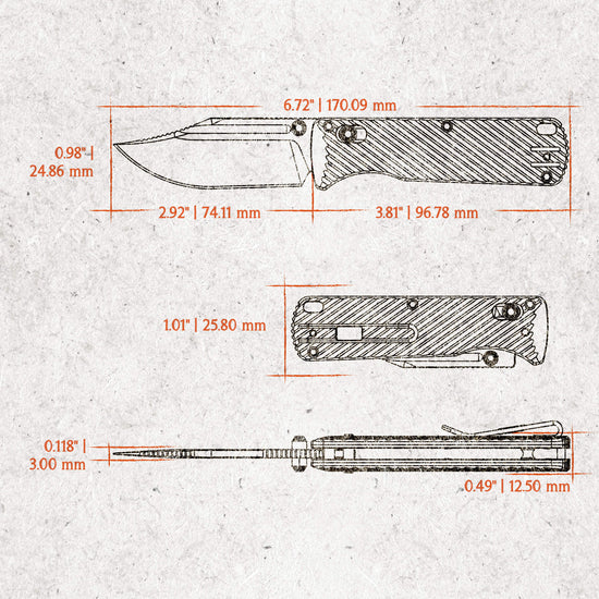 Vosteed Vombat A4101 - 2.92" M390 Satin Bowie Blade, Grey Aluminium Handle