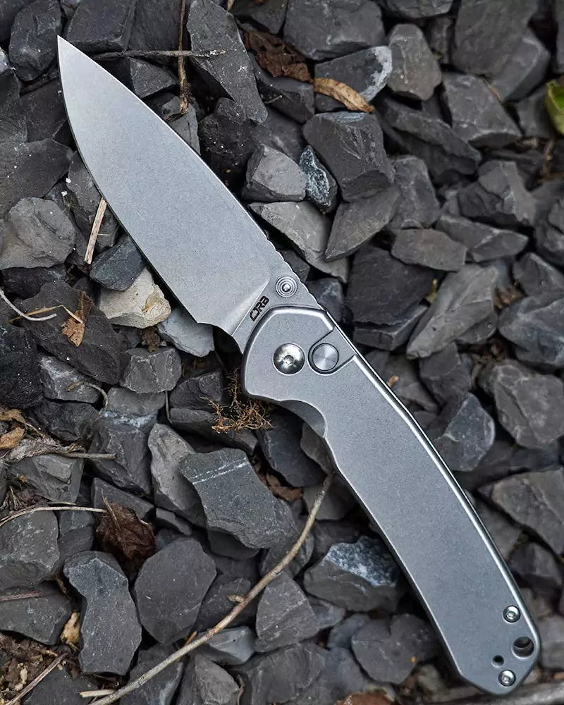 CJRB Pyrite Stonewash - 3.11" AR-RPM9 Stonewash Drop Point Blade, Stonewash Steel Handles - J1925ST