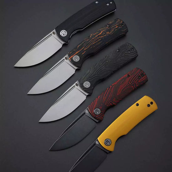 Petrified Fish Mini Beluga PFP01X - 2.99" 14C28N Black Stonewash Blade, Red GMASCUS Handle, Front Flipper