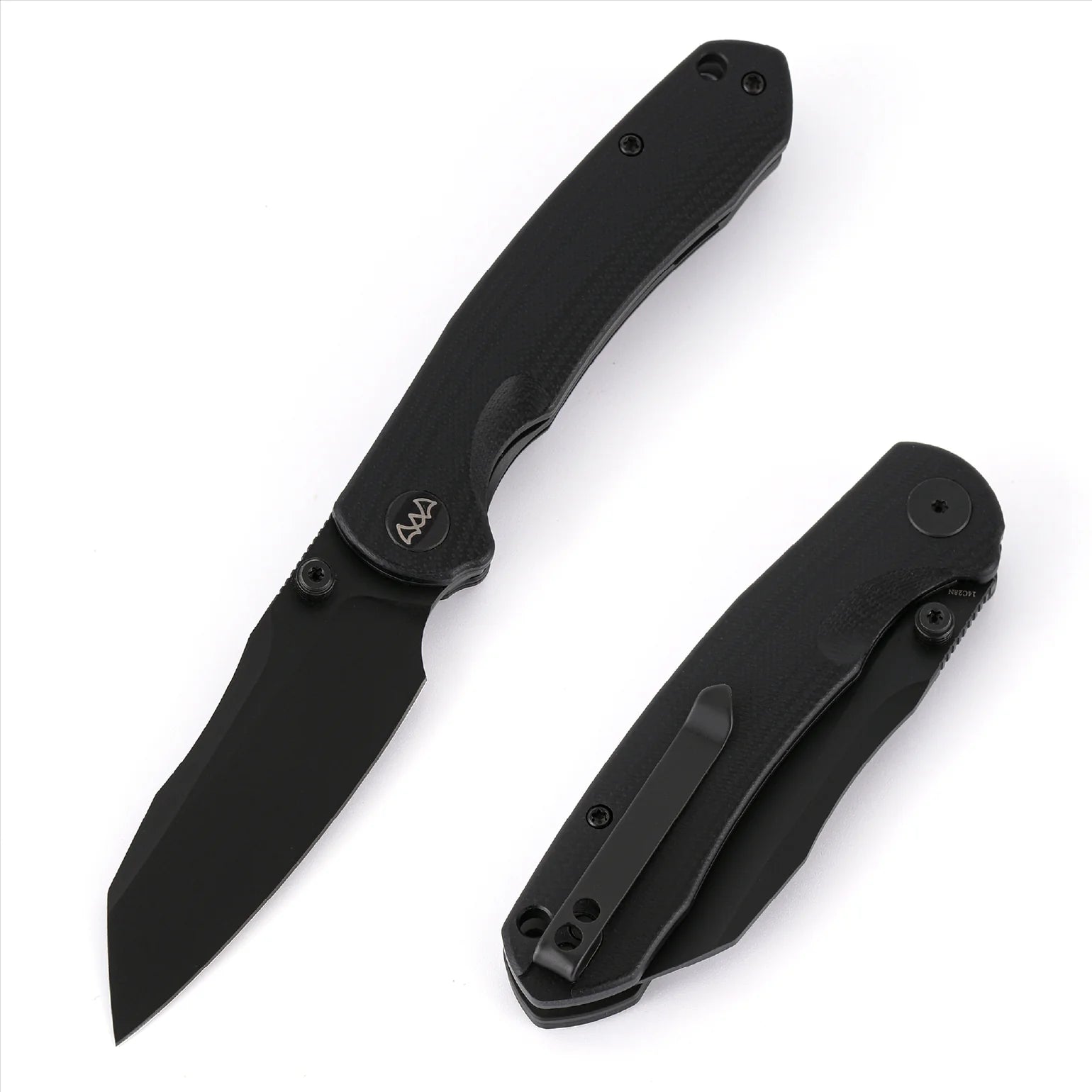 Wixco Axor WX15-A - 3.35" 14C28N Black PVD Blade, Black G10 Handle