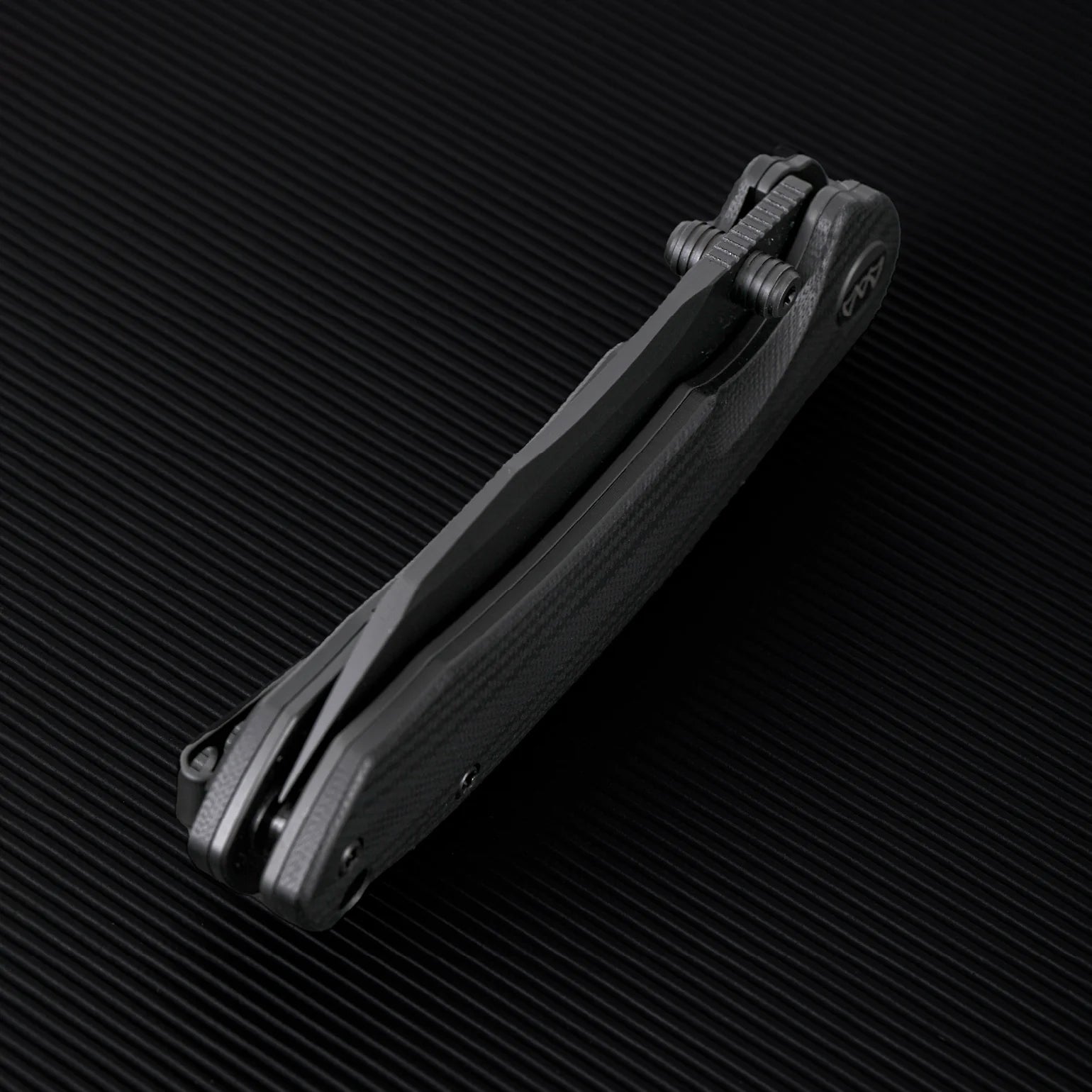 Wixco Axor WX15-A - 3.35" 14C28N Black PVD Blade, Black G10 Handle