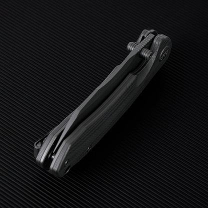 Wixco Axor WX15-A - 3.35" 14C28N Black PVD Blade, Black G10 Handle