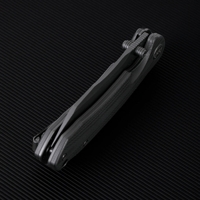 Wixco Axor WX15-A - 3.35" 14C28N Black PVD Blade, Black G10 Handle