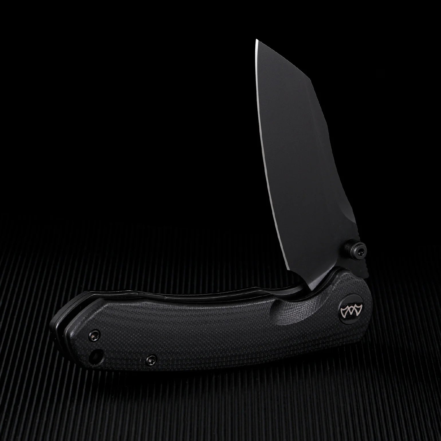 Wixco Axor WX15-A - 3.35" 14C28N Black PVD Blade, Black G10 Handle