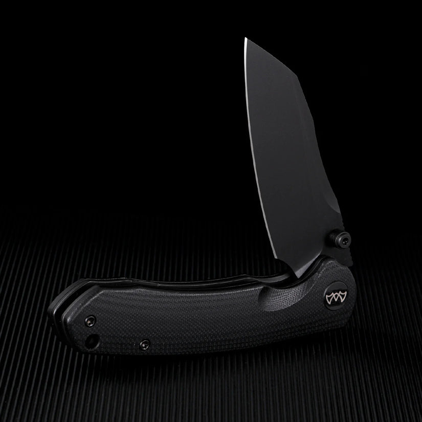 Wixco Axor WX15-A - 3.35" 14C28N Black PVD Blade, Black G10 Handle