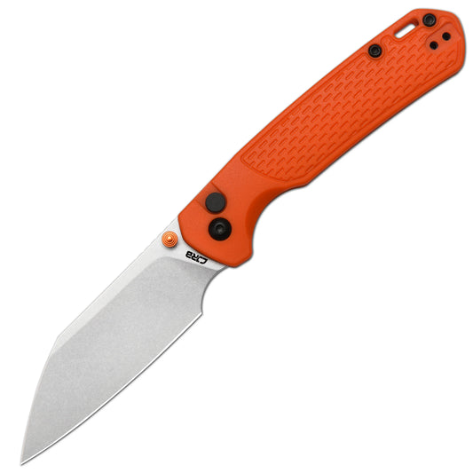 CJRB Pyrite Light - 3.34" AR-SFII Stonewash Wharncliffe Blade, Orange FRN Handles - J1945-OE