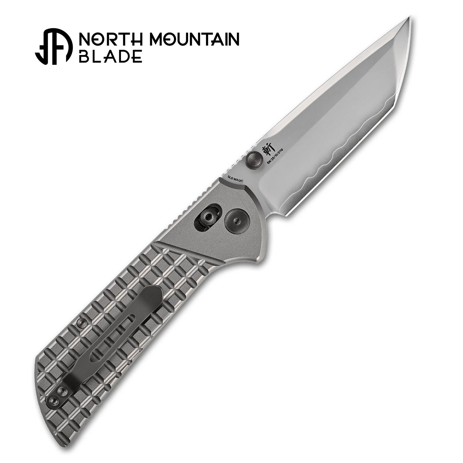 North Mountain Blade Chop Crossbar - 3.58" SLD-Magic Tanto Blade, Titanium Frag Handle