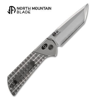 North Mountain Blade Chop Crossbar - 3.58" SLD-Magic Tanto Blade, Titanium Frag Handle